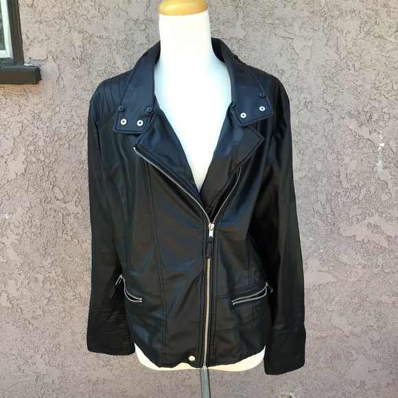 Black Faux Leather Jacket - Picture 1 of 11